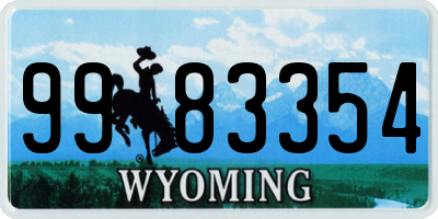 WY license plate 9983354