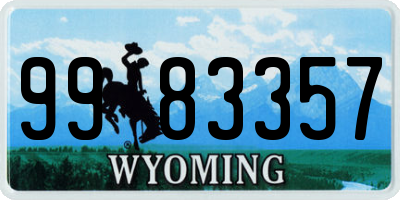 WY license plate 9983357