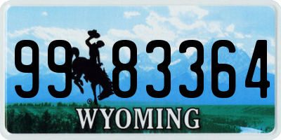 WY license plate 9983364