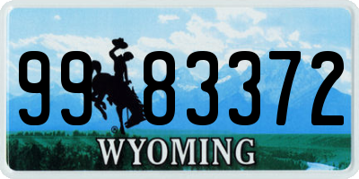 WY license plate 9983372