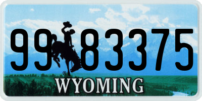 WY license plate 9983375
