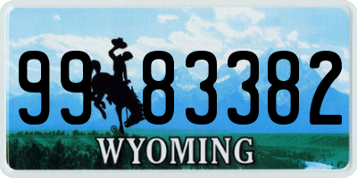 WY license plate 9983382