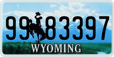 WY license plate 9983397