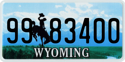WY license plate 9983400