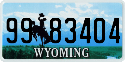 WY license plate 9983404