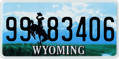 WY license plate 9983406