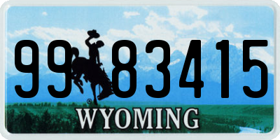WY license plate 9983415