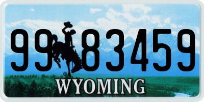 WY license plate 9983459