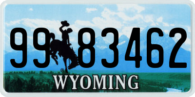 WY license plate 9983462