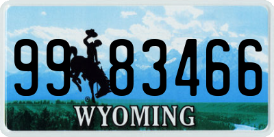 WY license plate 9983466