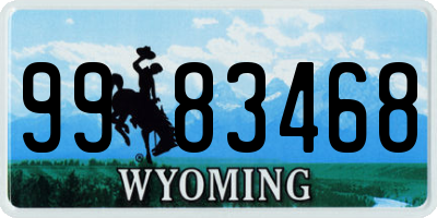 WY license plate 9983468