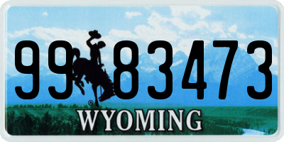 WY license plate 9983473