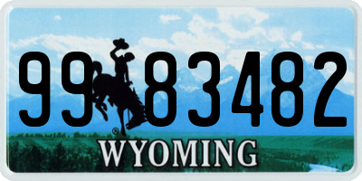 WY license plate 9983482