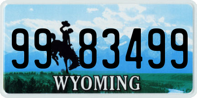 WY license plate 9983499