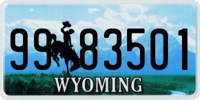 WY license plate 9983501