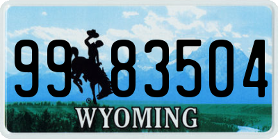 WY license plate 9983504