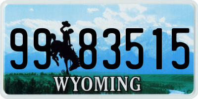 WY license plate 9983515