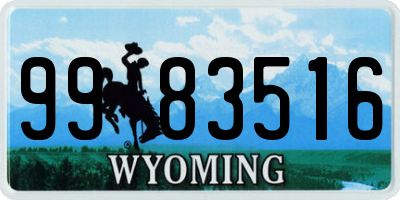WY license plate 9983516