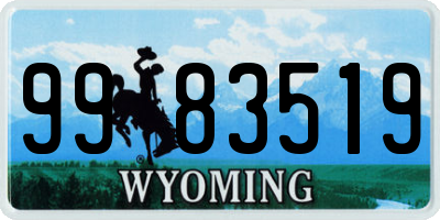 WY license plate 9983519