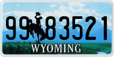 WY license plate 9983521