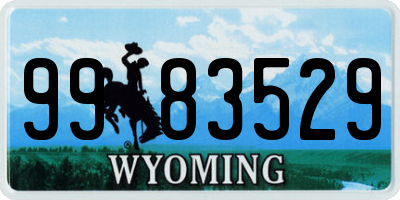 WY license plate 9983529