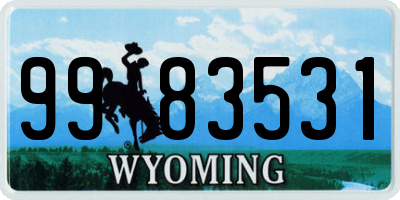 WY license plate 9983531