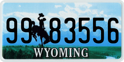 WY license plate 9983556
