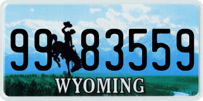 WY license plate 9983559