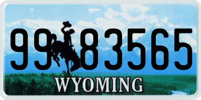 WY license plate 9983565