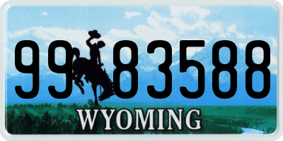 WY license plate 9983588