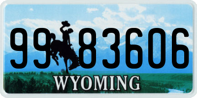 WY license plate 9983606