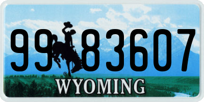 WY license plate 9983607