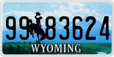WY license plate 9983624