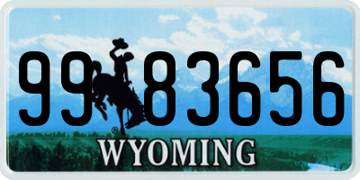 WY license plate 9983656