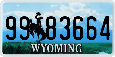 WY license plate 9983664