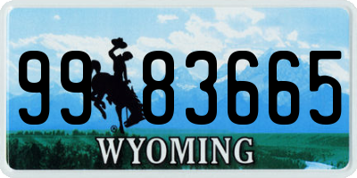 WY license plate 9983665