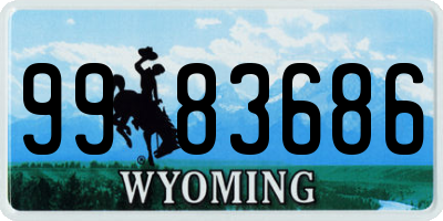 WY license plate 9983686