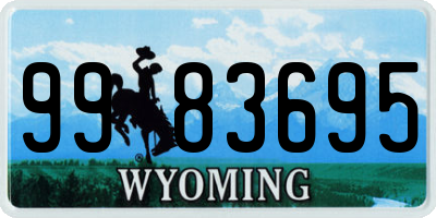 WY license plate 9983695