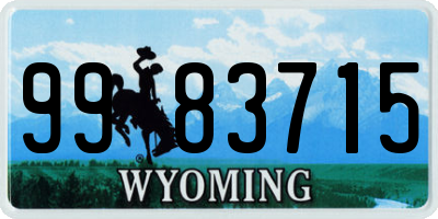 WY license plate 9983715