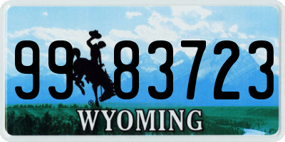 WY license plate 9983723