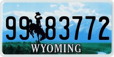 WY license plate 9983772