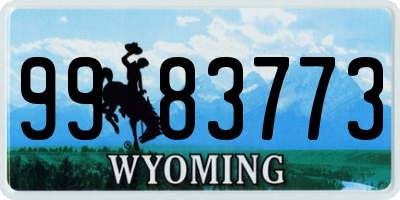 WY license plate 9983773