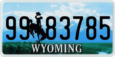 WY license plate 9983785