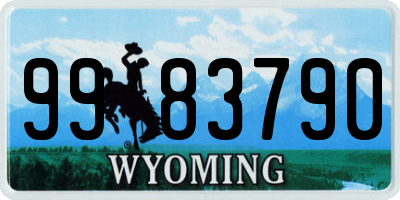 WY license plate 9983790