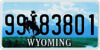 WY license plate 9983801