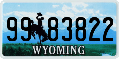 WY license plate 9983822