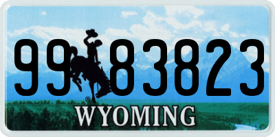 WY license plate 9983823