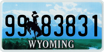 WY license plate 9983831