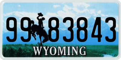 WY license plate 9983843