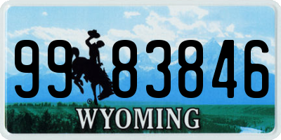 WY license plate 9983846